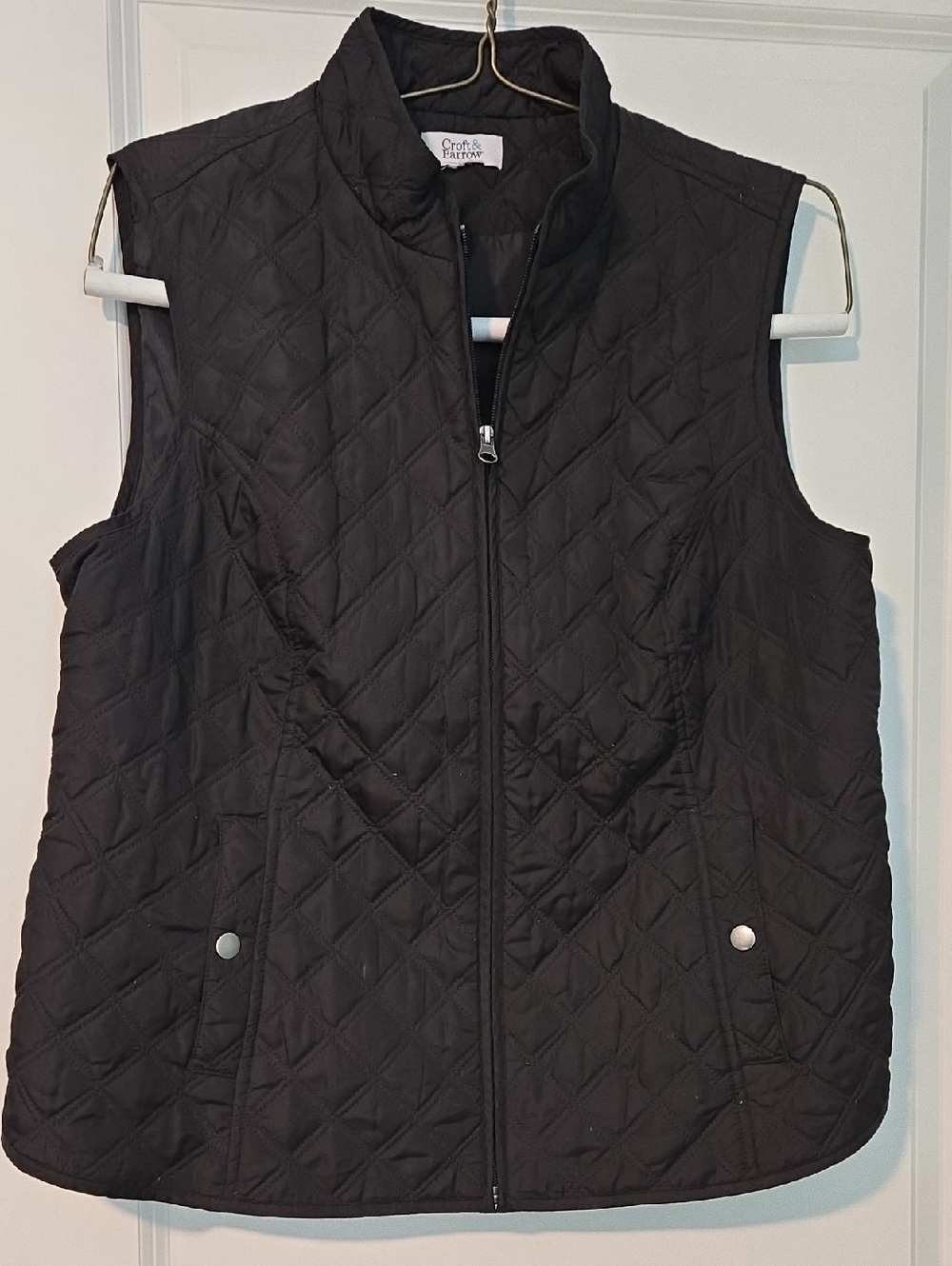 croft & barrow Black Quilted Sleeveless Vest